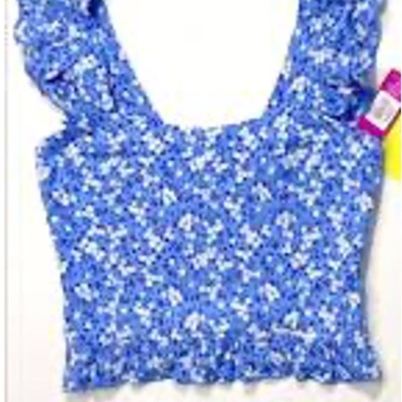 NAUTY BLUE FLORAR BLUE TOP - Picture 1 of 2